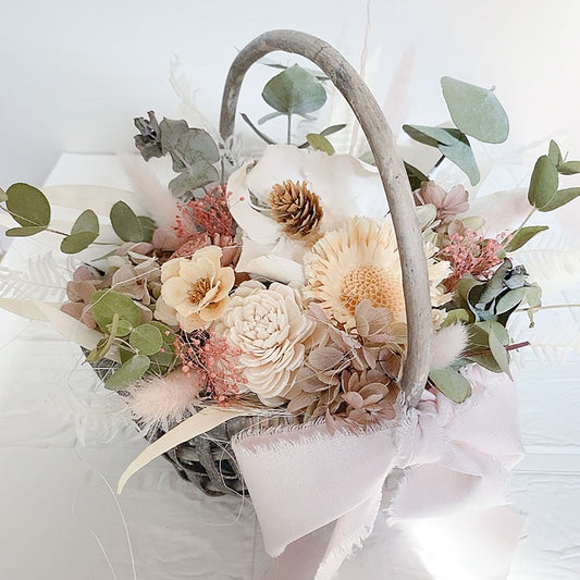 会津産ユーカリのナチュラルバスケット