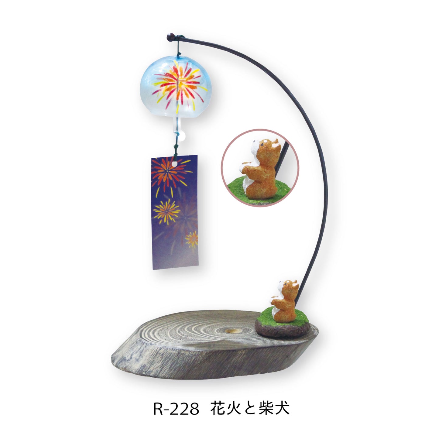 会津桐卓上風鈴(桐のこ人形付き)